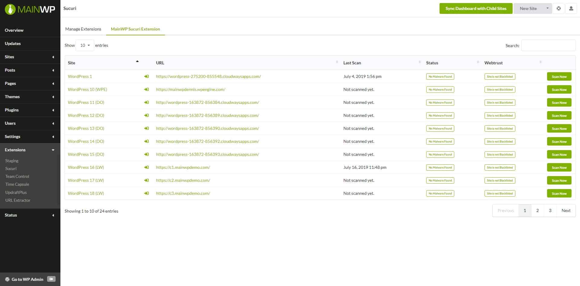 MainWP Sucuri Extension v4.0.13