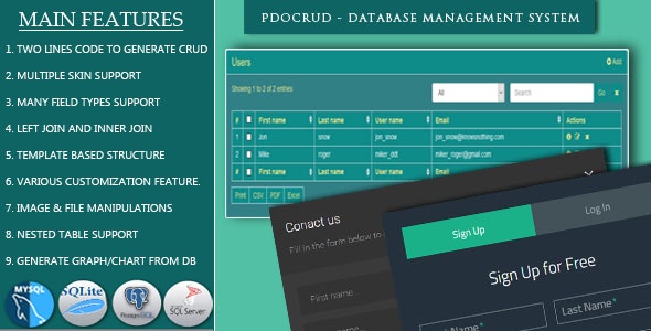 PDO Crud v5.1 – 高级 PHP CRUD 应用程序（表单生成器和数据库管理）