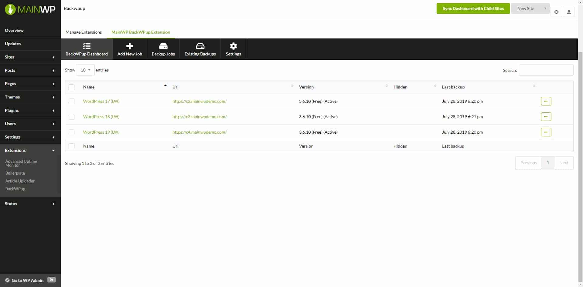 MainWP BackUpWordPress Extension v4.0.6