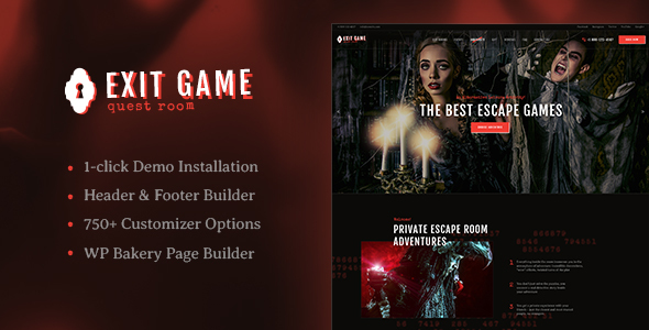 Exit Game  v1.4.1 – Real-Life Room Escape WordPress Theme