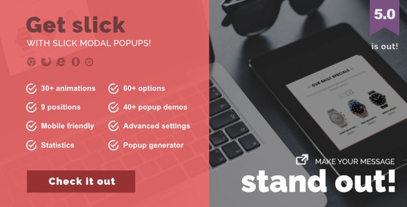 Slick Modal – CSS3 Powered Popups v5.0