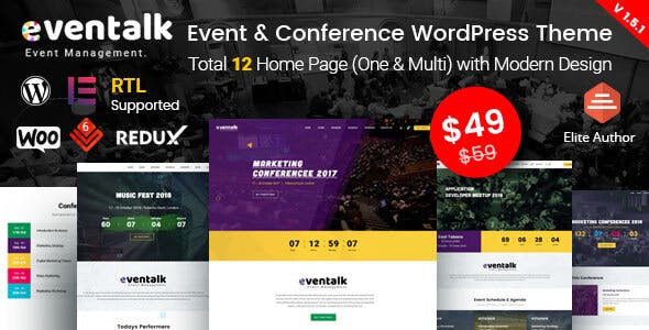 EvnTalk v1.7.5 – Event Conference WordPress Theme