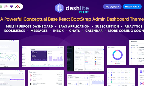 DashLite v1.7.1 – React 管理仪表板模板