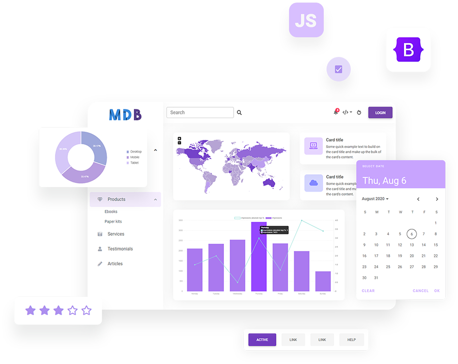 MDBootstrap 5 PRO (MDB5) – Standard v3.9.0