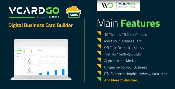 vCardGo SaaS v5.9.0（后台已汉化95%） – 数字名片生成器