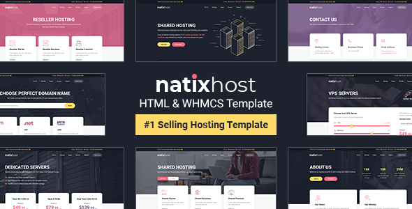 NatixHost v25 August 2022 – WHMCS & Hosting HTML Template