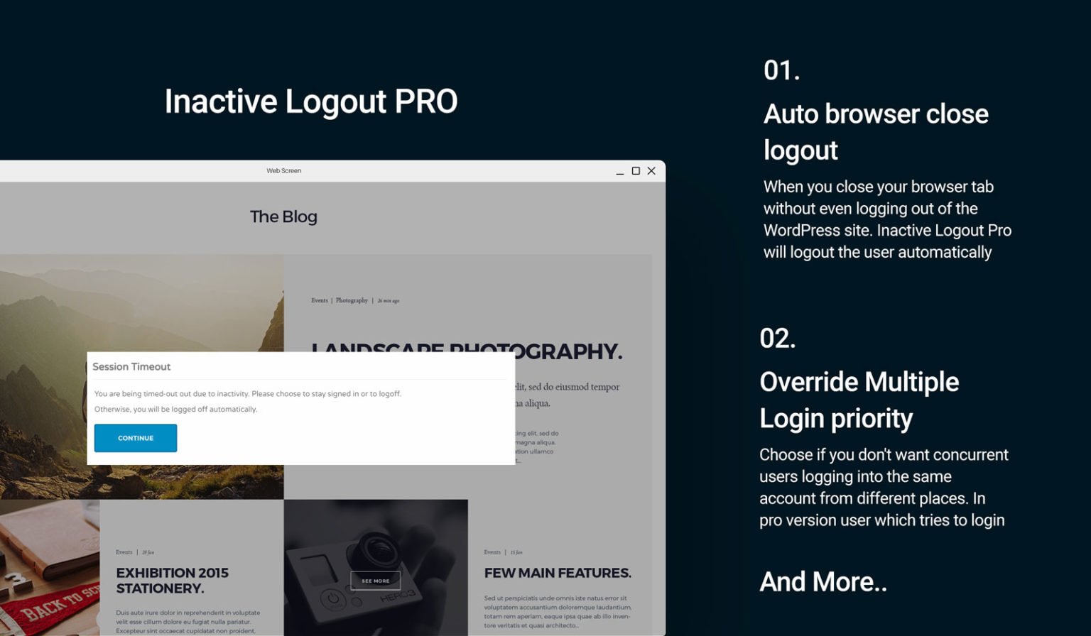 Inactive Logout Pro v2.3.3（已汉化） – WordPress 用户非活动注销插件