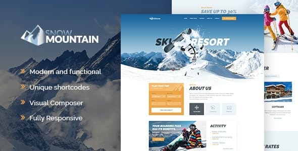 Snow Mountain v1.2.7 – Ski Resort & Snowboard School WordPress Theme