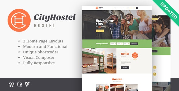 City Hostel v1.0.9 – 一款旅游和酒店预订 WordPress 主题