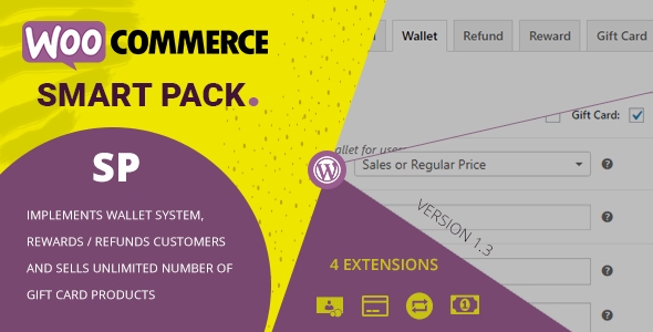 WooCommerce Smart Pack v1.4.7 – 礼品卡、钱包、退款和奖励