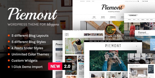 Piemont v2.3 – ravel & Lifestyle WordPress 博客主题