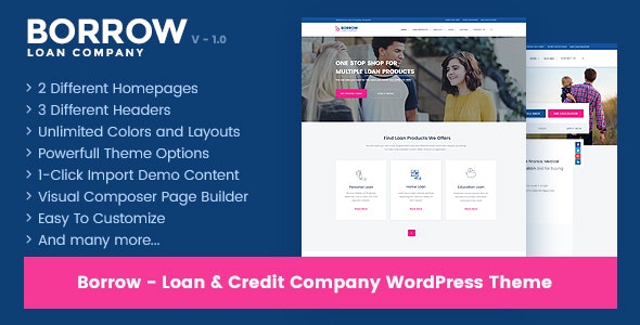 Borrow v1.5.5 – Loan Company 响应式 WordPress 主题