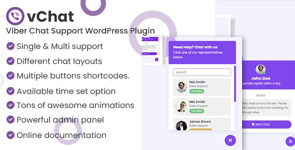 vChat v1.0 – Viber 聊天支持 WordPress 插件