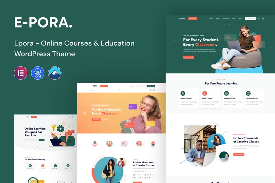 Epora v1.0.3 – 在线课程和教育 WordPress 主题