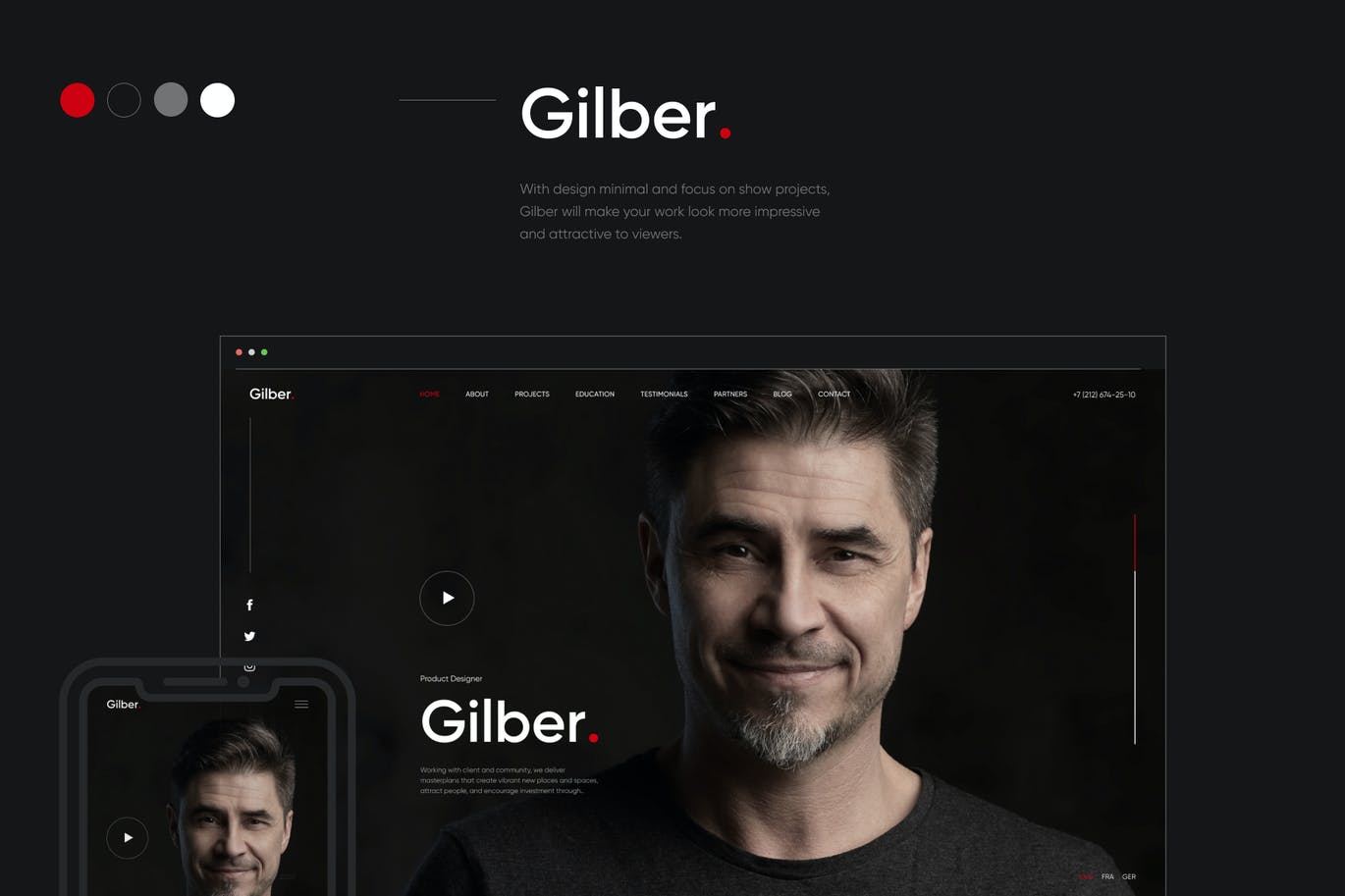 Gilber v1.0.1 – 个人简历/简历 WordPress 主题