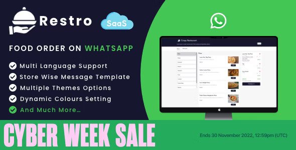 Restro v7.0 – SaaS WhatsApp 在线订餐系统/多家餐厅