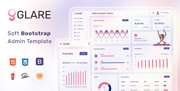 Glare v3.0.0 – Soft Vue JS, Bootstrap Admin Dashboard