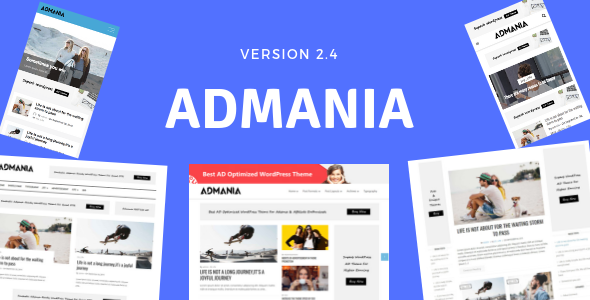 Admania v2.5.2 – 与古腾堡兼容的 Adsense WordPress 主题