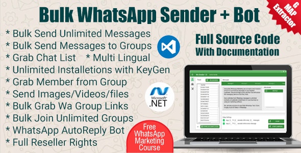 WaBulker Bulk WhatsApp sender + Group Sender + WhatsApp Autobot v3.3.0（已汉化+注册机）