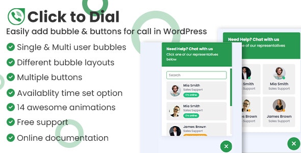 Click to Dial – Direct Call From Website WordPress Plugin v1.3.0