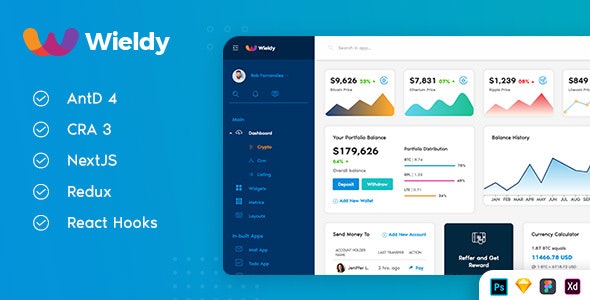 Wieldy v2.5.3 – React 管理模板 Ant Design 和 Redux