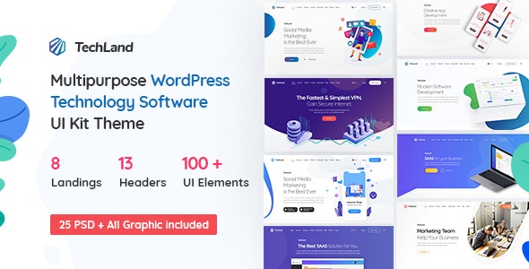 Techland v1.9.0 – Saas Startup WordPress 科技主题