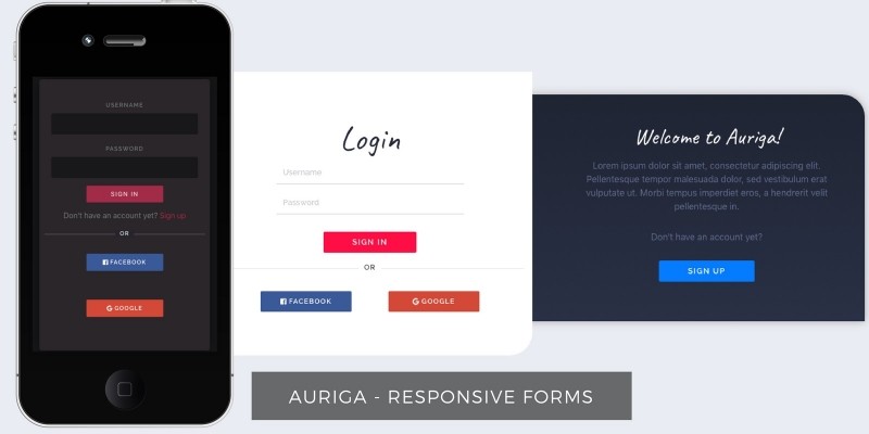 Auriga – Bootstrap HTML 表单 v1.0