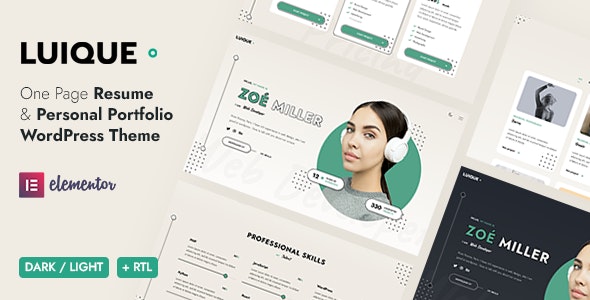 Luique v1.2.8 – Personal Portfolio WordPress Theme