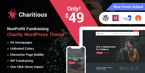 Charitious v3.4 – NonProfit Fundraising Charity WordPress Theme