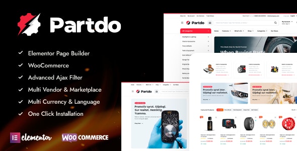 Partdo v1.2.9 – WooCommerce汽车零部件和工具店主题