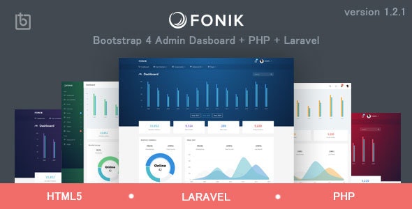 Fonik v3.1.0 – 响应式 Bootstrap 4 管理仪表板