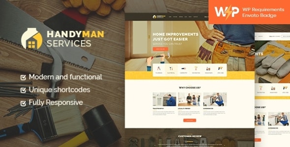 Handyman v1.4.7  – WordPress建筑和维修服务建筑主题