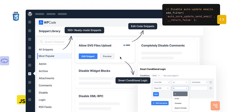 WPCode Pro v2.2.3（已汉化） – WordPress中轻松添加代码片段插件