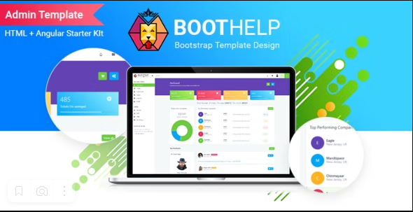 BootHelp v1.0 – Bootstrap 管理仪表板 HTML PSD Angular 入门工具包