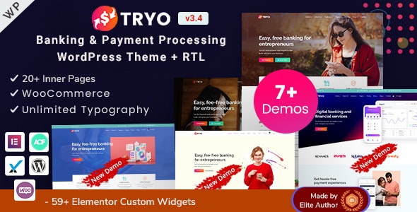 Tryo v3.4 – 银行、汇款和货币兑换 WordPress 主题