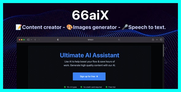 66aix v30.0.0 – AI Content, Chat Bot, Images Generator & Speech to Text (SAAS)