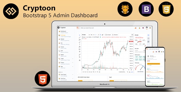 Cryptoon v1.4.0 – Crypto Bootstrap Admin Template