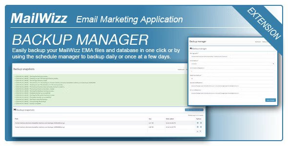 Backup Manager for MailWizz EMA (27 October 2021)