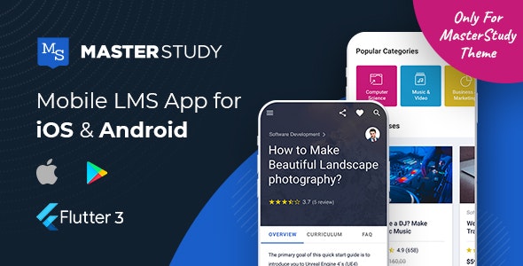 MasterStudy LMS Mobile App – Flutter v.3 iOS & Android 2.2.4