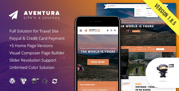 Aventura v2.7.7（原版） –  WordPress 旅行和旅游预订系统主题