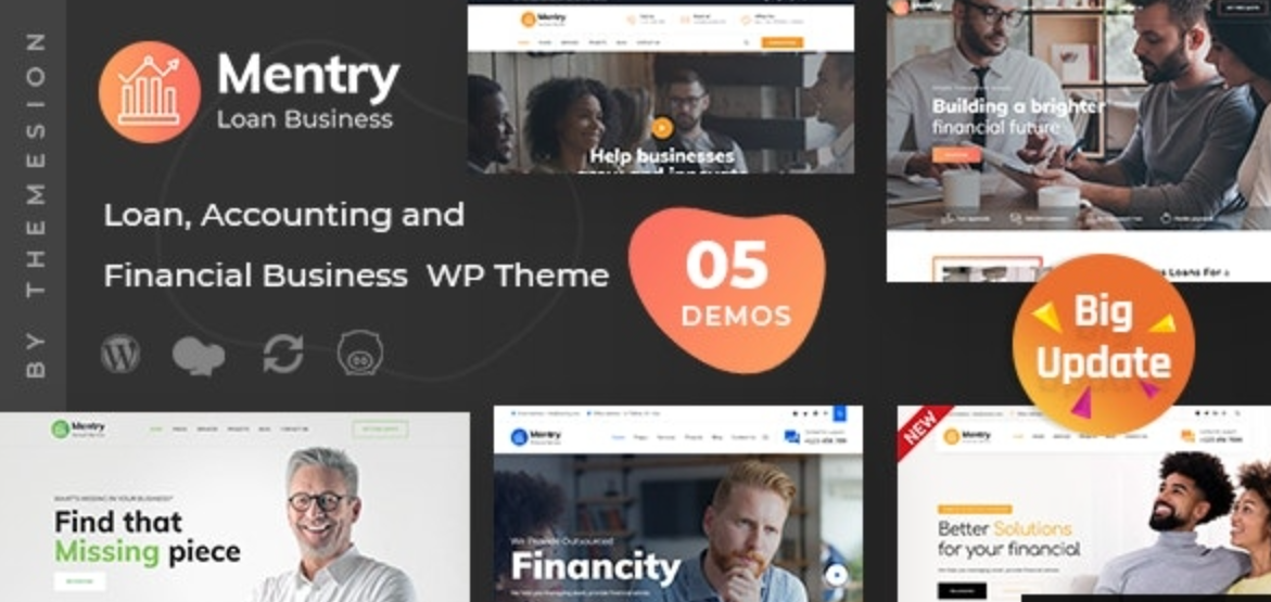 Mentry v2.7 – WordPress贷款和金融主题