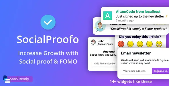 66SocialProofo  v41.0.0 – 社交证明和 FOMO 小部件通知 (SAAS)