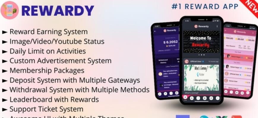 Rewardy v1.2 – Status App with Reward Points + PWA + Backend