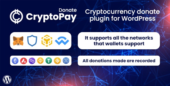 CryptoPay Donate v1.3.1 – WordPress加密货币捐赠插件