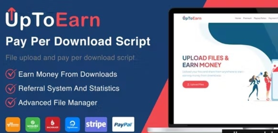 UpToEarn v1.3（前端已汉化） – File Upload And Pay Per Download Script (SAAS Ready)