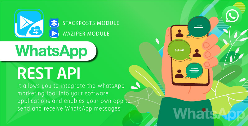 Whatsapp Rest Api For Waziper/Whatsapp Module For Stackposts Version v5.0.2