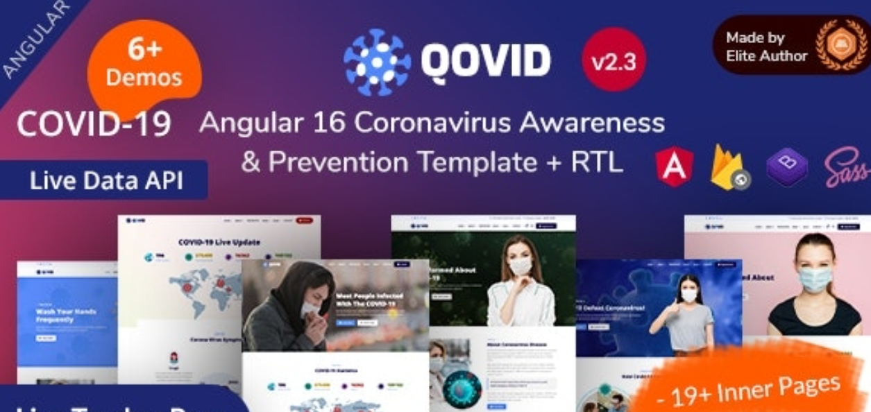 Qovid v2.3 – Angular 16 Medical Health & Corona Vaccination Template