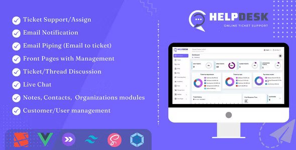 HelpDesk v3.90（后端已汉化95%） – 带网站的在线工单系统 – 工单支持和管理