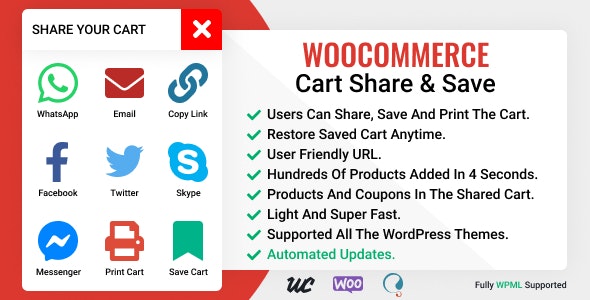 WooCommerce Cart Share and Save v3.0.2