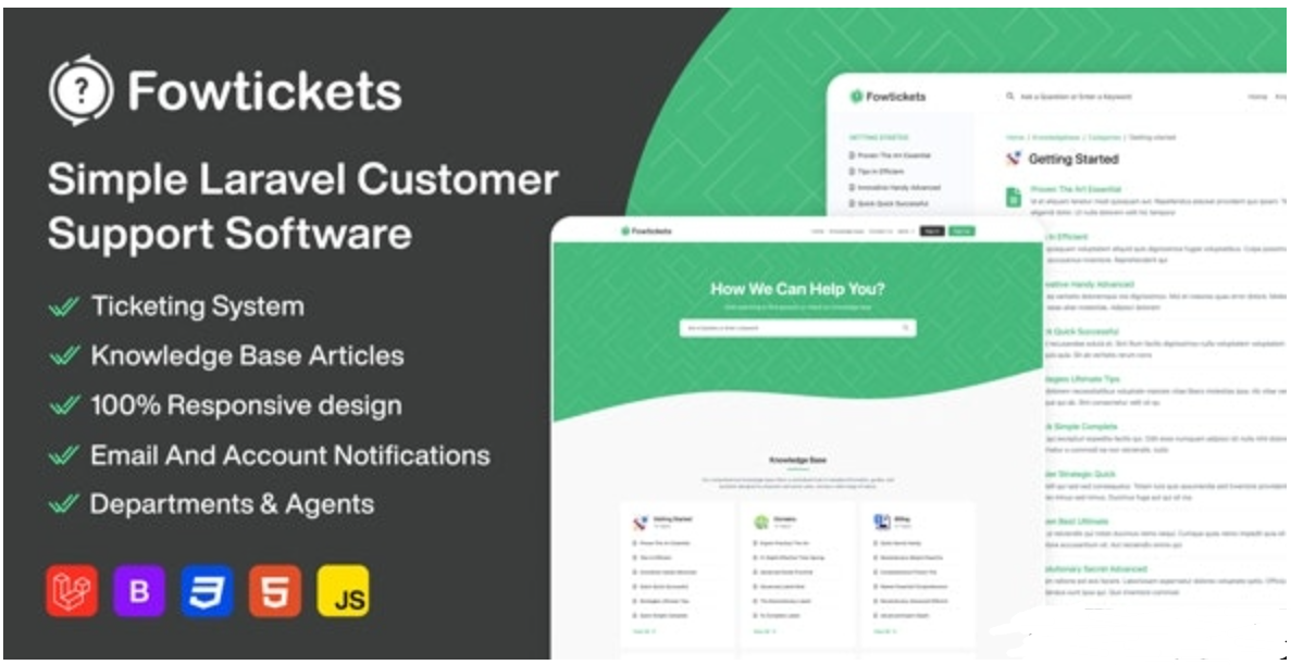 Fwtickets v3.0 – 高级 Laravel HelpDesk 和票务系统
